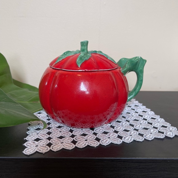 Vintage Tomato Sugar Bowl - Picture 1 of 11